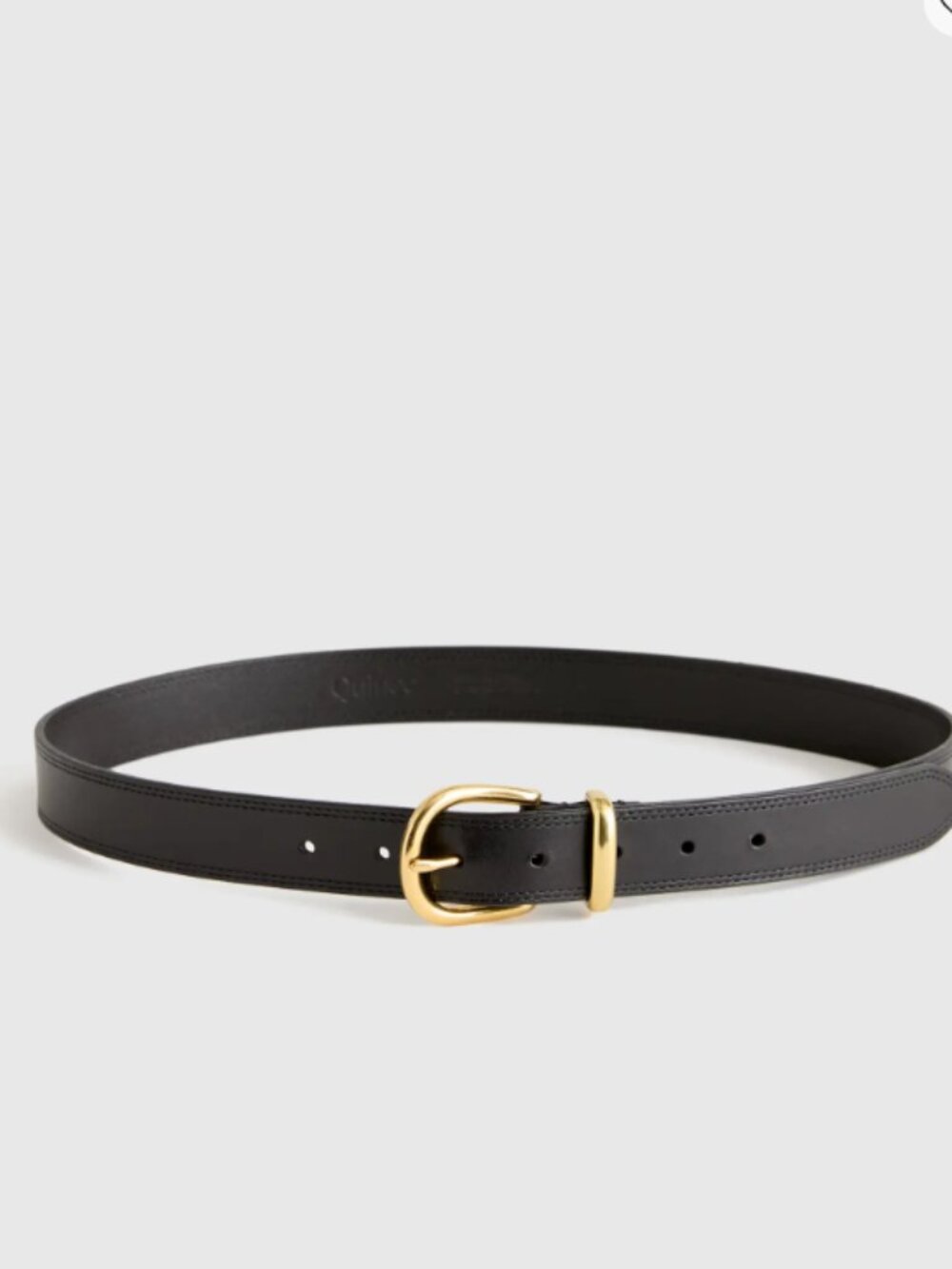 NWT Quince Allegra European Leather Belt in Black Size Medium